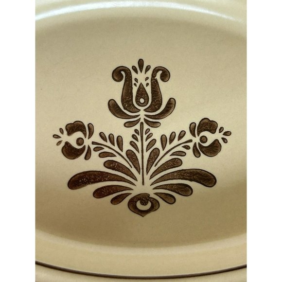Pflatzgraff Village Tan/brown Serving Platter 13  5/8”x 9  1/2” Vintage 1977 USA - Picture 9 of 12